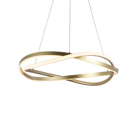 Lustre Pendente Nordecor Euni Odi 2874 60cm Dourado Fosco Led Bivolt