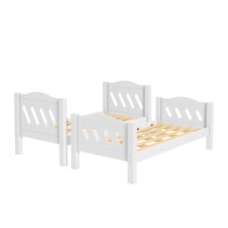 Beliche Perola Branco Vira Duas Camas Solteiro Reforçada com Cama Auxiliar em 100% Mdf - Camas Fenix - 4