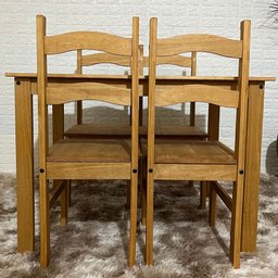 Conjunto Mesa com 4 Cadeiras Madeira Maciça - 2