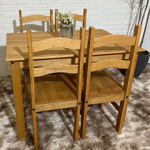 Conjunto Mesa com 4 Cadeiras Madeira Maciça