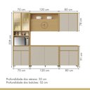 Ver imagem 5 de Cozinha Completa 5 Peças 11 Portas 2 Gavetas Nesher Condessa 270cm Mdf Carvalho/greige