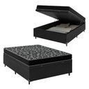 Ver imagem 1 de Cama Box Baú Viúva 128 Tecido Sintético Preto com Colchão Espuma D20 - Tampo Preto Bello B