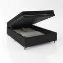 Ver imagem 2 de Cama Box Baú Viúva 128 Tecido Sintético Preto com Colchão Espuma D20 - Tampo Preto Bello B