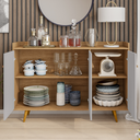 Ver imagem 7 de Aparador Buffet 3 Portas com Prateleira Regulável MDF Cinamomo/Off White Granatto