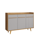 Ver imagem 2 de Aparador Buffet 3 Portas com Prateleira Regulável MDF Cinamomo/Off White Granatto