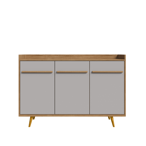 Aparador Buffet 3 Portas com Prateleira Regulável MDF Cinamomo/Off White Granatto