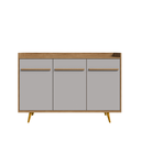 Ver imagem 1 de Aparador Buffet 3 Portas com Prateleira Regulável MDF Cinamomo/Off White Granatto