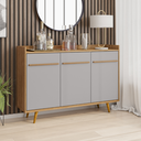 Ver imagem 6 de Aparador Buffet 3 Portas com Prateleira Regulável MDF Cinamomo/Off White Granatto