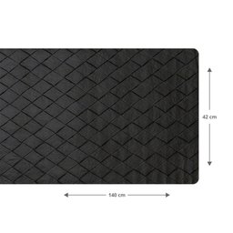 1 Caminho Trilho Mesa Impermeável PVC Kori Preto 42x140 - 5