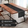 1 Caminho Trilho Mesa Impermeável PVC Kori Preto 42x140 - 2
