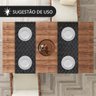 1 Caminho Trilho Mesa Impermeável PVC Kori Preto 42x140 - 7