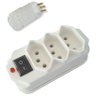 Adaptador Elétrico Tomada Benjamin 3 Saídas 2p+t Com Botão Liga e Desliga e Led - 1