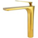 Ver imagem 1 de Torneira Monocomando Bica Alta Dourado Gold Luxo Banheiro Lavabo Inovartte In37