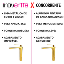 Ver imagem 2 de Torneira Monocomando Bica Alta Dourado Gold Luxo Banheiro Lavabo Inovartte In37