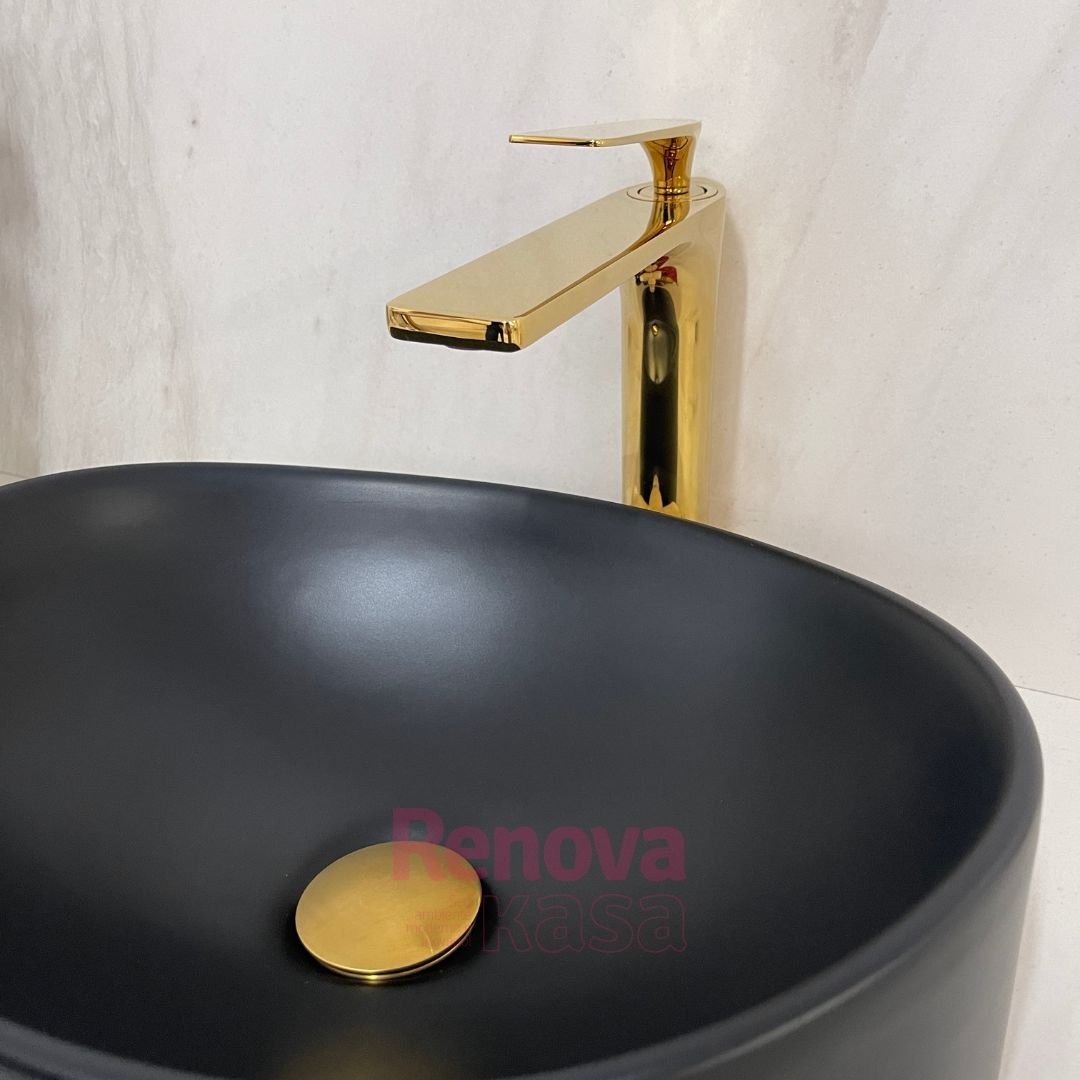 Torneira Monocomando Bica Alta Dourado Gold Luxo Banheiro Lavabo Inovartte In37 - 2
