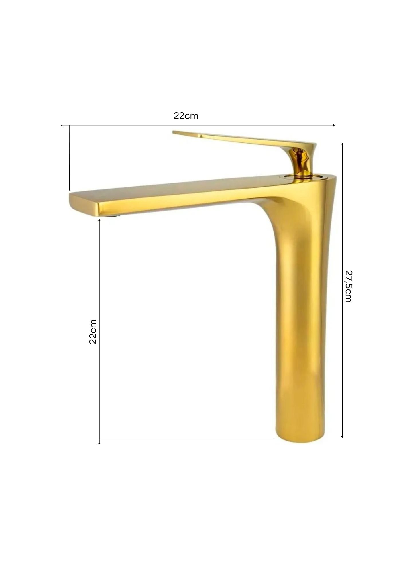 Torneira Monocomando Bica Alta Dourado Gold Luxo Banheiro Lavabo Inovartte In37 - 5