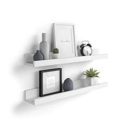 Porta Quadros prateleira nicho de 50cm kit 2pç branco - 2