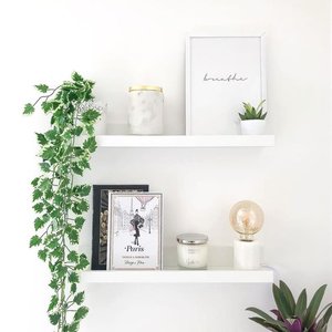 Porta Quadros prateleira nicho de 50cm kit 2pç branco