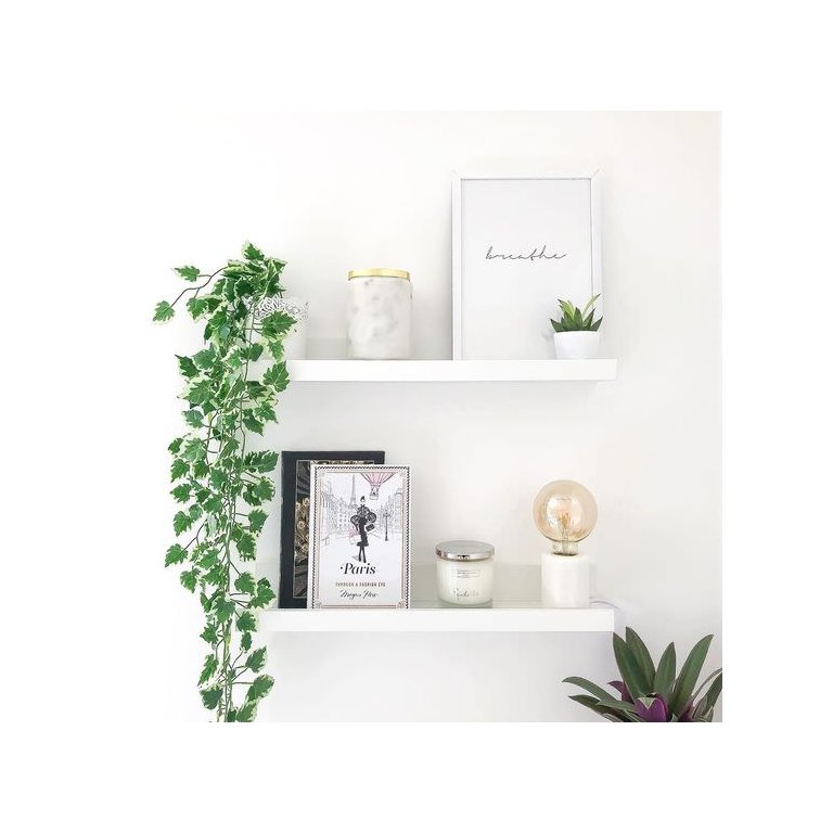 Porta Quadros prateleira nicho de 50cm kit 2pç branco