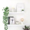 Ver imagem 1 de Porta Quadros prateleira nicho de 50cm kit 2pç branco