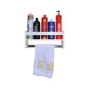 Ver imagem 2 de Prateleira de parede Para Banheiro Com Toalheiro Cromado