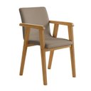Ver imagem 5 de Kit 6 Cadeiras com Braço para Sala de Jantar Pés Madeira Maciça Flora Bege/Cinamomo/Veludo