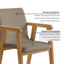 Ver imagem 7 de Kit 6 Cadeiras com Braço para Sala de Jantar Pés Madeira Maciça Flora Bege/Cinamomo/Veludo