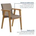 Ver mais imagens de Kit 6 Cadeiras com Braço para Sala de Jantar Pés Madeira Maciça Flora Bege/Cinamomo/Veludo