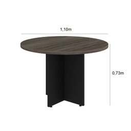 Mesa de Reunião Redonda - WORKSTART -1,10x1,10x0,73m - MARSALA / PRETO - 51011 - 2