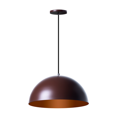 Lustre Pendente Interno Balcão Jantar Meia Lua 30 Cm Cor: Marrom