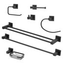 Ver imagem 1 de Kit Acessórios Quadrado Banheiro Preto/Black Fosco 7 Peças