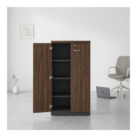 Armário Alto Fechado com 02 Portas - 1,60x0,80x0,45m - Marsala / Preto - 51009
