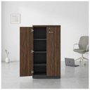 Ver imagem 1 de Armário Alto Fechado com 02 Portas - 1,60x0,80x0,45m - Marsala / Preto - 51009