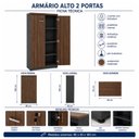 Ver mais imagens de Armário Alto Fechado com 02 Portas - 1,60x0,80x0,45m - Marsala / Preto - 51009