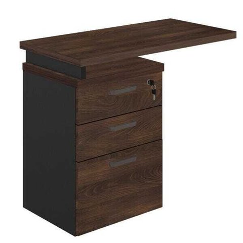 Mesa Auxiliar com 03 Gavetas Pedestal - Marsala/Preto - 51017