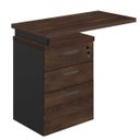 Ver imagem 1 de Mesa Auxiliar com 03 Gavetas Pedestal - Marsala/Preto - 51017