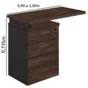 Ver imagem 4 de Mesa Auxiliar com 03 Gavetas Pedestal - Marsala/Preto - 51017