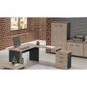 Ver imagem 3 de Mesa Auxiliar com 03 Gavetas Pedestal - Marsala/Preto - 51017