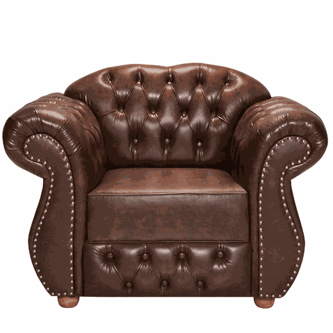 Poltrona Chesterfield Merlô Via Encanto Courano Marrom