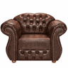 Poltrona Chesterfield Merlô Via Encanto Courano Marrom - 1