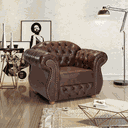 Ver imagem 4 de Poltrona Chesterfield Merlô Via Encanto Courano Marrom