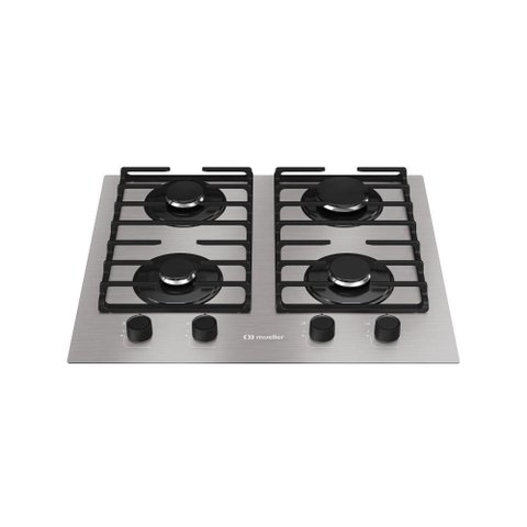 Cooktop 4 Bocas a Gás Mueller com Mesa de Alumínio e Ultra Chama Bivolt - Mcg4bl