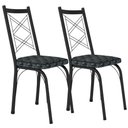 Ver imagem 1 de Kit 2 Cadeiras Tubular Europa 143 Preto Assento Mosaico Silver Artef