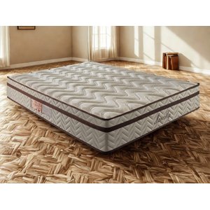 Colchao Queen Size Molas Ensacadas Marcelly Ibiza 1,58x1,98x0,28m Paropas Branco e Bege