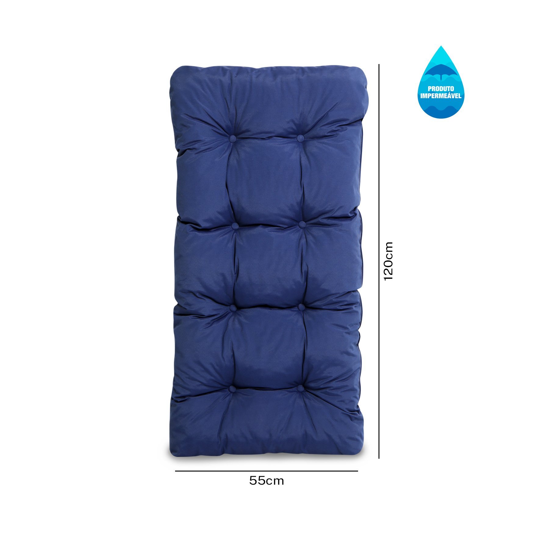 Almofada Impermeável Para Cadeiras de Fibra Azul - 3