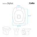 Ver imagem 3 de Assento Sanitário Tampa de Vaso Madeira Mdf Laqueado Stylus para Bacia Celite Quadrado Antigo -