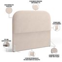 Ver imagem 5 de Cabeceira Cama Box King 195cm Lanna com Puff Recamier Doha W01 Suede Bege - Lyam Decor
