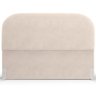 Cabeceira Cama Box King 195cm Lanna com Puff Recamier Doha W01 Suede Bege - Lyam Decor - 3