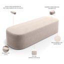 Ver imagem 6 de Cabeceira Cama Box King 195cm Lanna com Puff Recamier Doha W01 Suede Bege - Lyam Decor