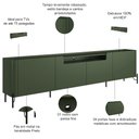 Ver imagem 4 de Rack para Sala de Estar Tv 75 Pol 4 Portas Pés Industrial Preto Alef I03 Musgo - Lyam Decor